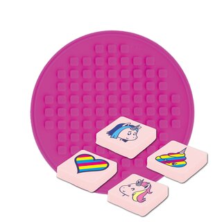 Sticker-Patch rund - pink EINHORN