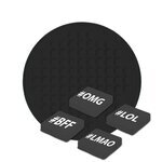 Sticker-Patch rund - schwarz #HASHTAG