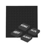 Sticker-Patch quadratisch - schwarz #HASHTAG