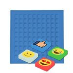 Sticker-Patch quadratisch - blau EMOJI